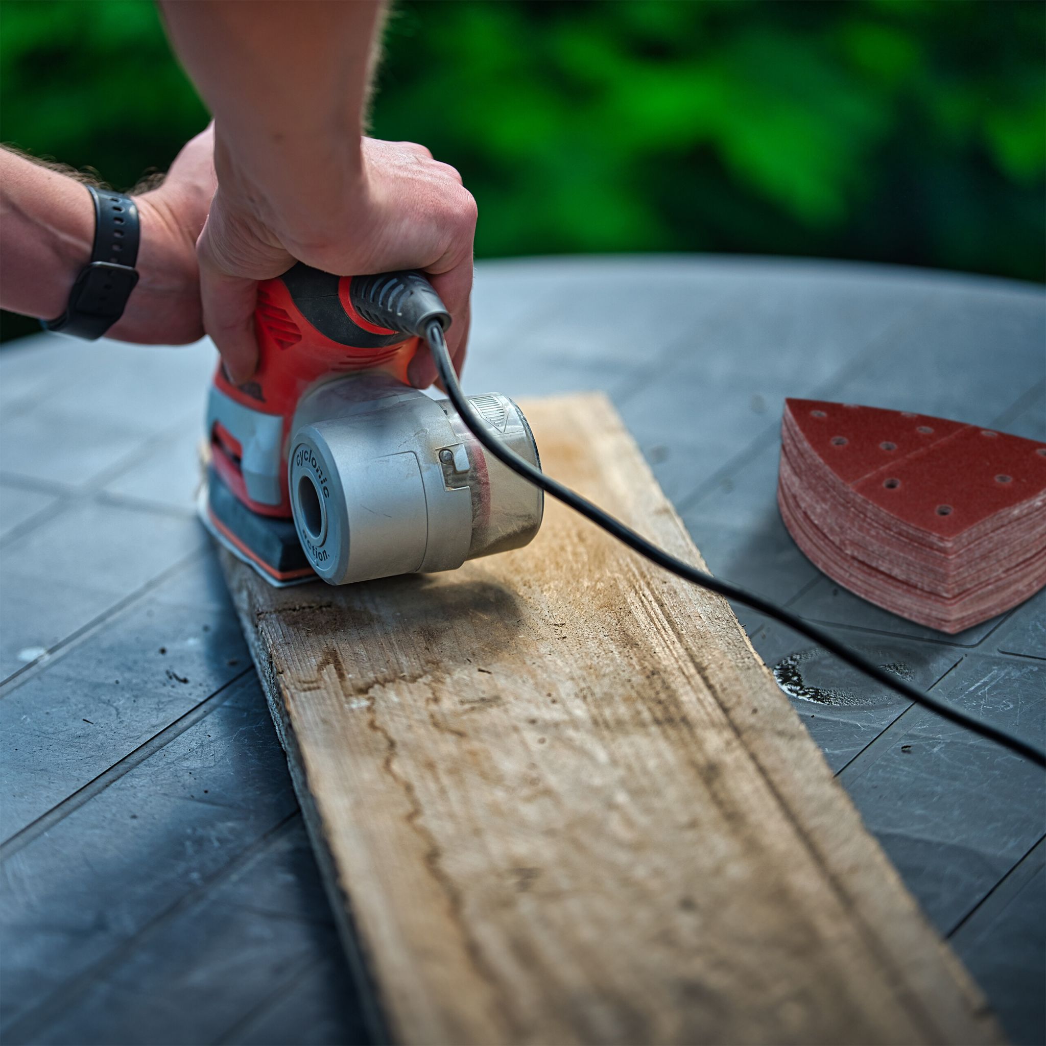 60 Schleifpads Mit Halter - Dreieck, Für Oszillierende Werkzeuge, 90mm