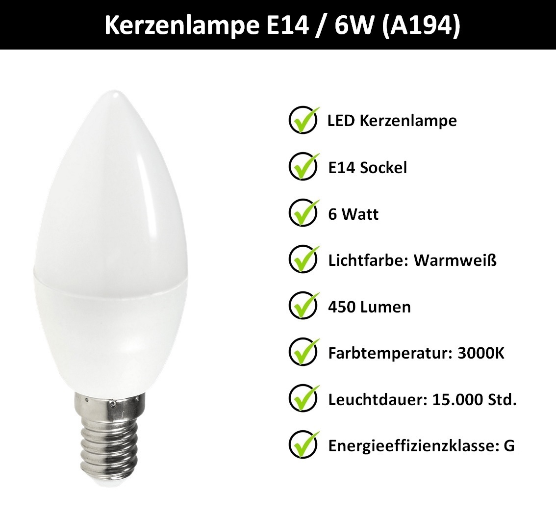 LED Leuchtmittel E14 E27 Sockel 6W Glühbirnen Birne Lampe Set Lampe warmweiß - Bild 11 von 11