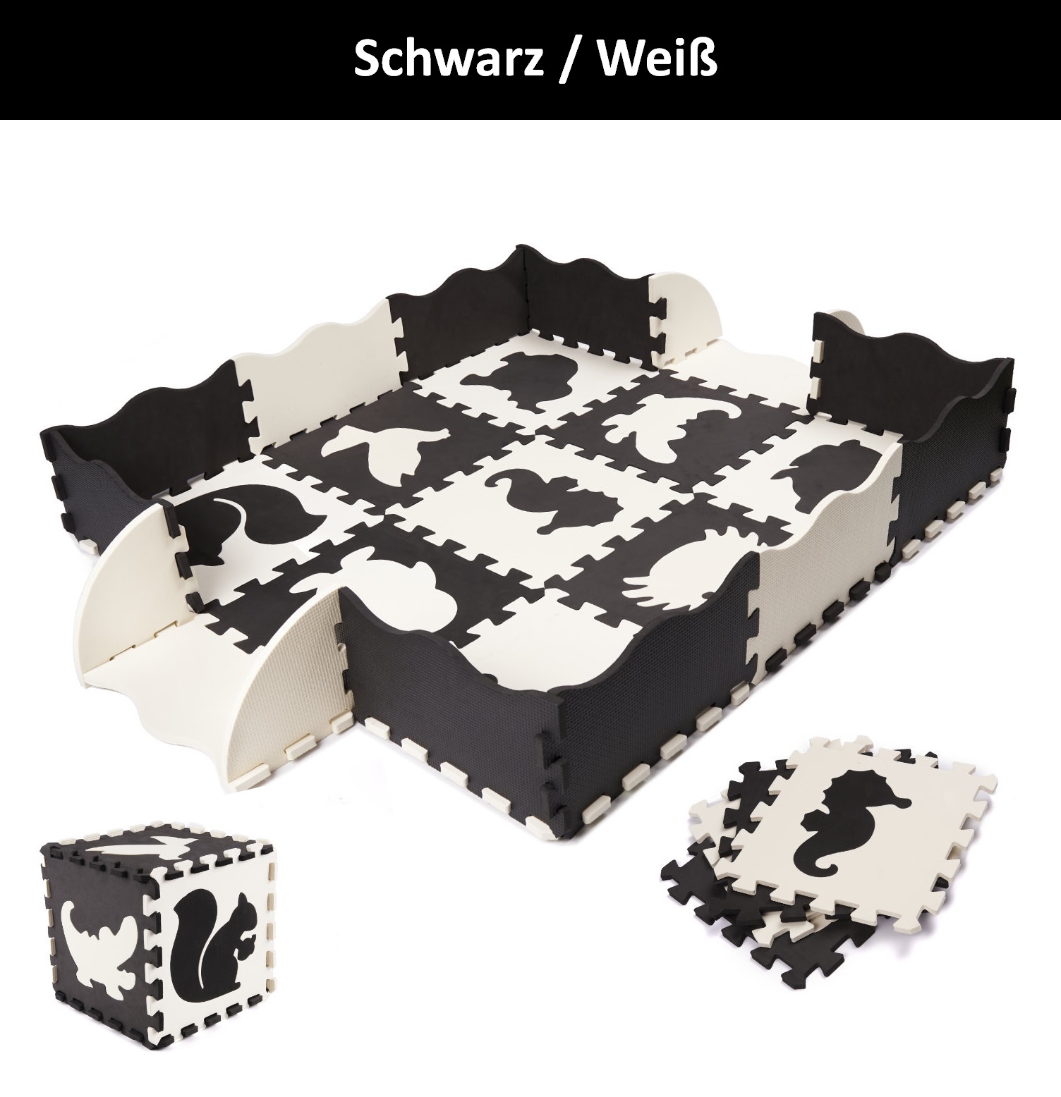 Kinder Puzzlematte Große Baby Krabbelmatte Matte 52 tlg. Grau Beige Groß XL XXL - Bild 13 von 15