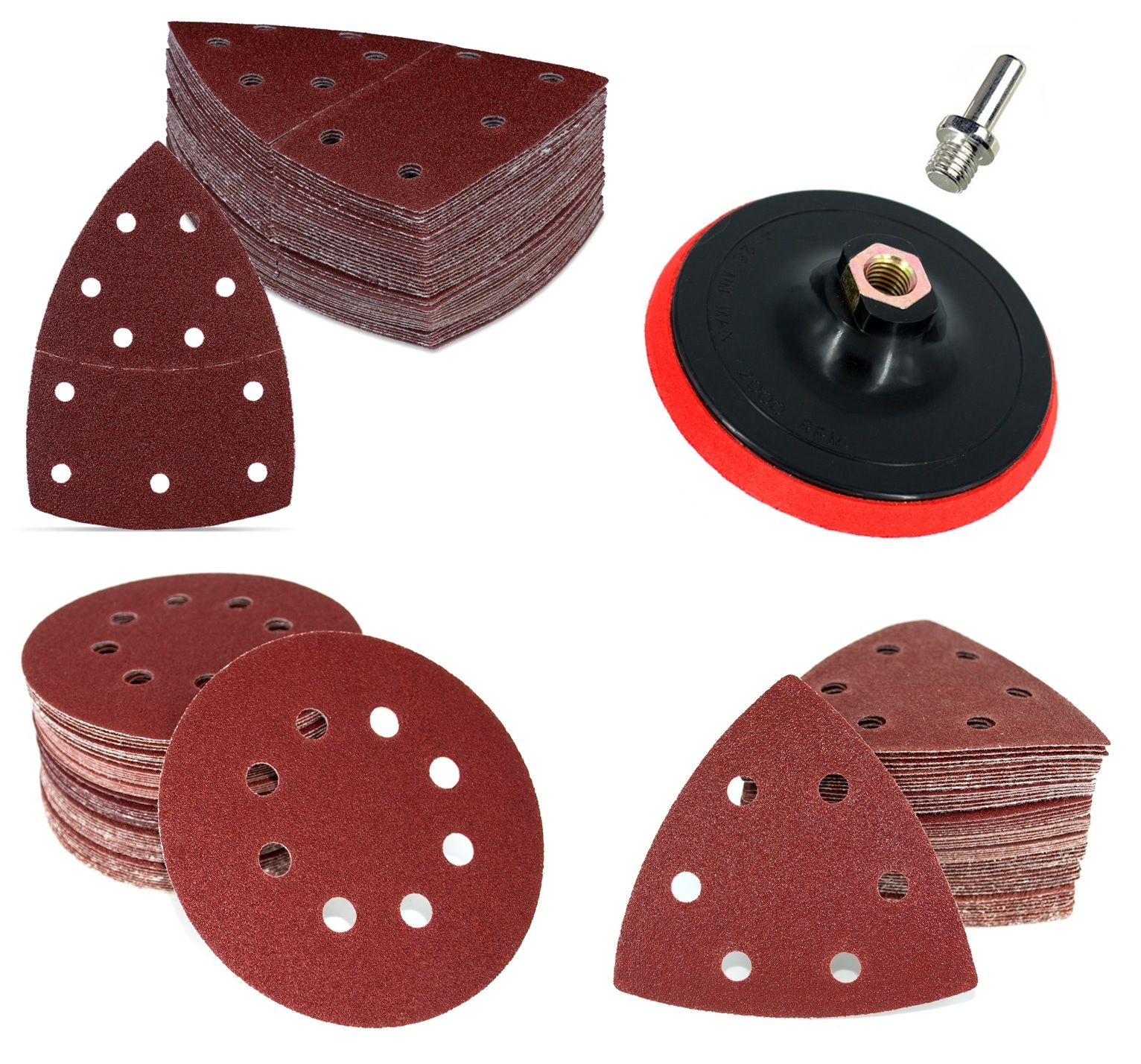 Schleifscheiben Dreieckig 93x93 Mm 50 Klett-Schleifdreiecke Für Deltaschleifer – Körnungen P40 Bis P240, 93x93x93mm Delta Schleifpapier Set 50 Stk